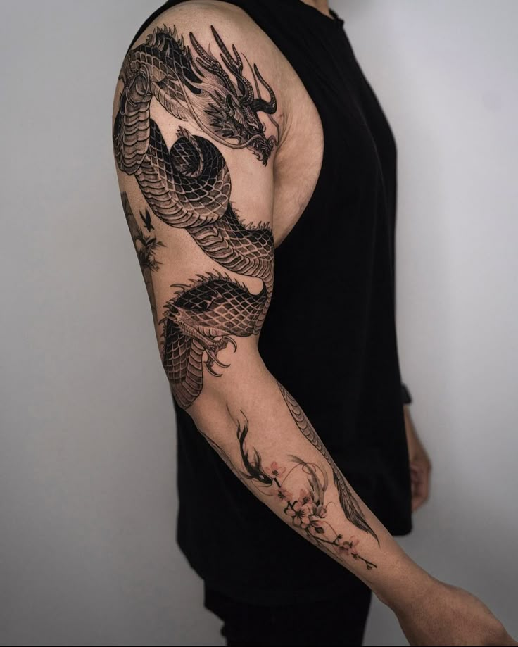 Full Sleeve Dragon Tattoo