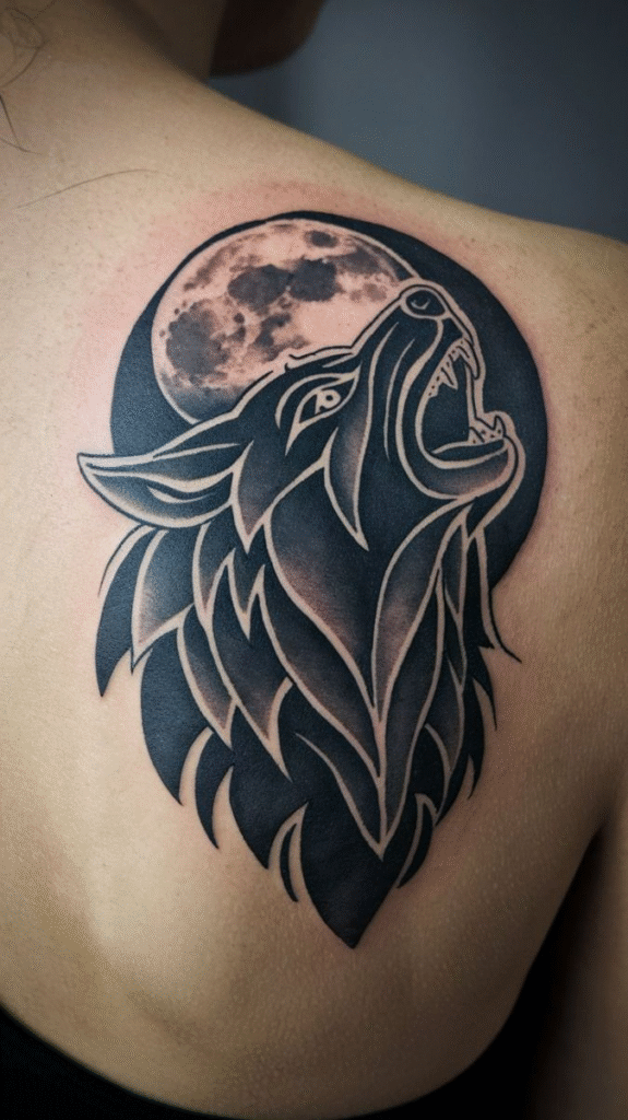 Wolf Howling at the Moon